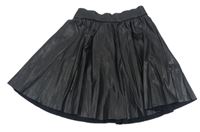 Černá plisovaná sukně koženého vzhledu Zara