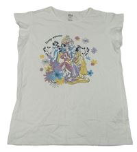 Bílé tričko s princeznami Disney