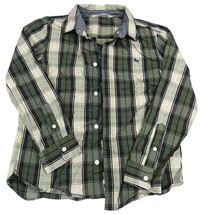 Khaki-béžovo-černá kostkovaná košile H&M