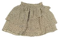 Béžovo-černá puntíkatá vrstvená sukně zn. H&M