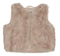 Růžová kožešinová podšitá vesta H&M