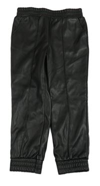 Černé koženkové cuff kalhoty Primark