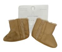 Nové - Béžové semišové zateplené válenky Dunnes 