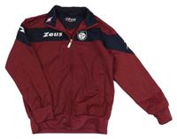 Vínovo-tmavomodrá propínací sportovní mikina s výšivkou 