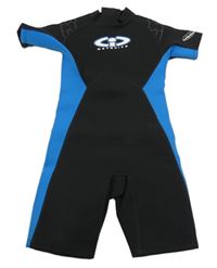 Černo-modrý neopren s potiskem 