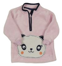 Růžová plyšová mikina s pandou Lupilu