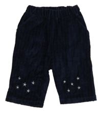 Tmavomodré sametové tepláky s hvězdami 