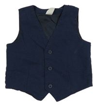 Tmavomodrá kostkovaná slavnostní vesta H&M