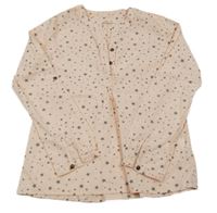 Světlerůžovo-šedá polo halenka s hvězdami 