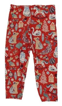 Červené legíny se zvířátky a obrázky Next