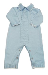 Světlemodrý úpletový overal s límečkem Nutmeg