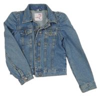 Světlemodrá crop riflová bunda 