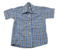 Modro-bílo-černá kostkovaná košile 