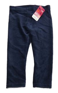 Nové - Tmavomodré žebrované sametové legíny Nutmeg