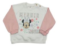 Bílo-růžová mikina s Minnie Disney