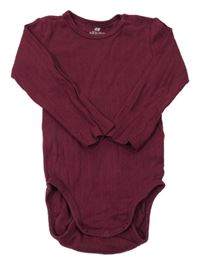 Vínové žebrované body H&M