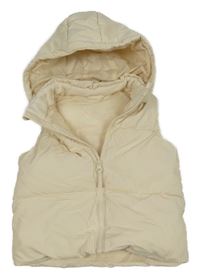 Smetanová šusťáková zateplená vesta s kapucí H&M