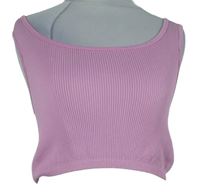 Dámský růžový žebrovaný crop top Primark 