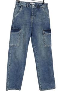 Dámské modré cargo rifle s kapsami Denim365