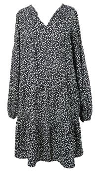 Dámské černé kytičkované šaty H&M