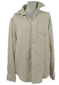 Pánská béžovo-bílá pruhovaná košile Boohoo 