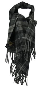 Dámská šedo-černá kostkovaná šála 