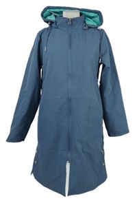 Nové - Dámský modrý softshellový jarní kabát s kapucí Kelly&Grace 