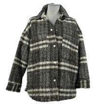 Dámská hnědo-bílá kostkovaná vlněná košilová bunda MissGuided 