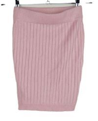 Dámská světlerůžová pletená žebrovaná sukně PrettyLittle Thing