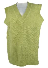 Dámská limetková vzorovaná svetrová oversized vesta Next 