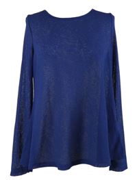 Dámské kobaltově modré průsvitné triko s volnými zády Next 