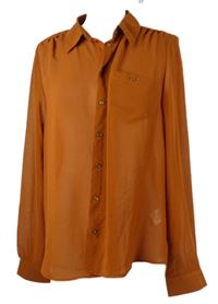 Dámská skořicová šifonová halenka E-vie 