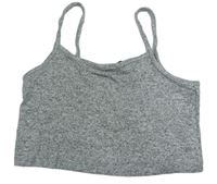 Šedý úpletový crop top George