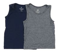 2x tílko tmavomodré+ melírované H&M