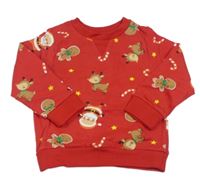 Červená mikina s obrázky 