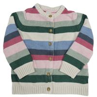 Barevný pruhovaný propínací svetr John Lewis