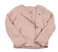 Světlerůžová koženková jarní bunda 