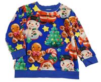 Modrá plyšová mikina s obrázky Next