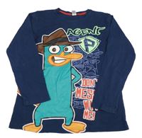 Tmavomodré triko s Phineas and Ferb C&A