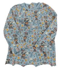 Modré žebrované triko s kytičkami a Minnie George