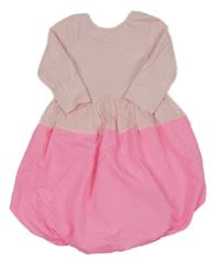 Světlerůžovo-růžové bavlněno/plátěné šaty