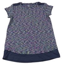 Tmavomodro-barevné melírované sportovní tričko Yigga