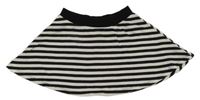 Černo-bílá pruhovaná kolová tepláková sukně H&M