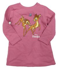 Růžová tepláková šatová tunika s Bambim Disney