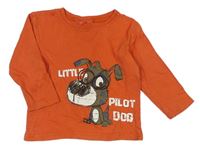 Oranžové triko se psem 