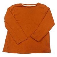 Oranžové žebrované triko Tu