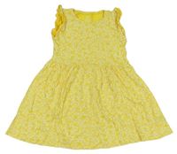 Žluté květované bavlněné šaty H&M
