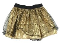 Zlato-černá tylová puntíkatá sukně