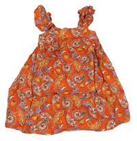 Červeno-barevné vzorované šaty Primark
