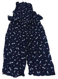 Tmavomodrý puntíkatý culottes overal s beruškami M&S